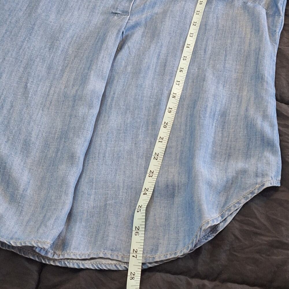 Talbots Shirt Women XS 100% Tencel Chambray BohoChic Coastal Cowgirl Lightweight - Picture 6 of 7